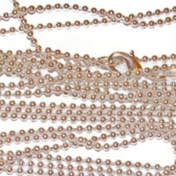 20 Inch Sterling Silver Bead Ball Chain Necklace, Silver Chain, Dainty Ch… - Picture 3 of 4